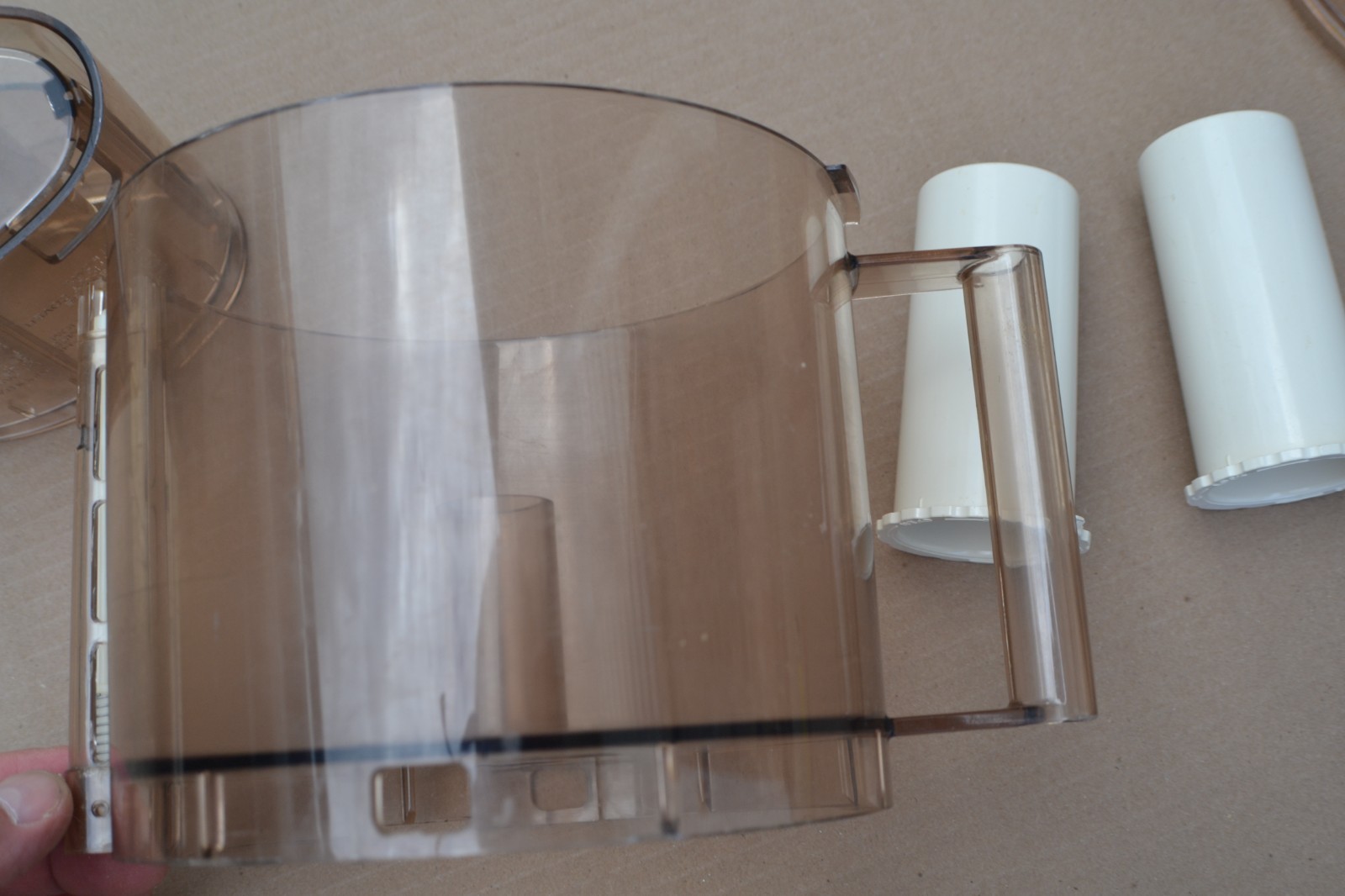 Cuisinart Food Processor DLC-7 Pro. Amber. Work Bowl, Lid, Pushers & Chute. USED