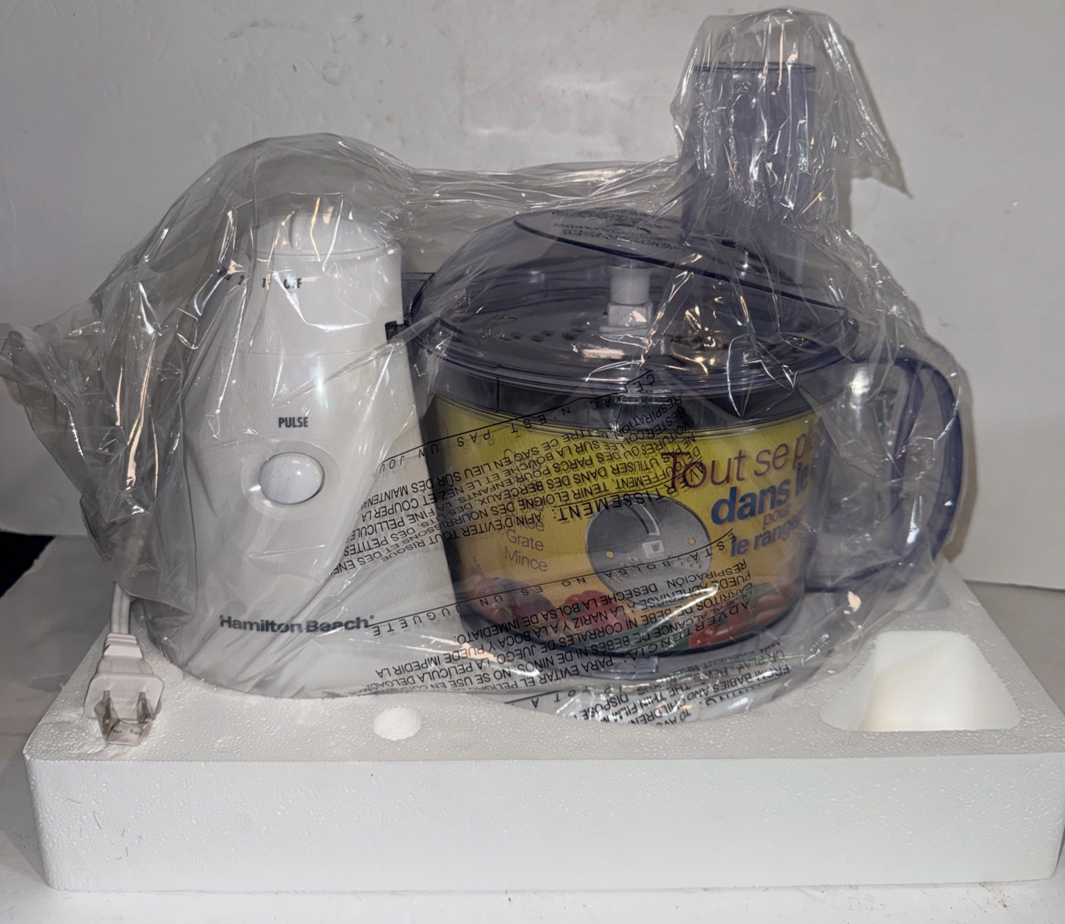 Hamilton Beach 70550 White 8 Cup Bowl Food Processor In Bowl Food Storage New!