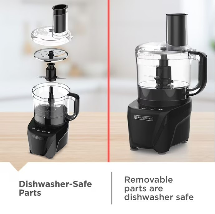 BLACK+DECKER 8-Cup Food Processor Black Chop Slice Shred Puree, BIG SALE