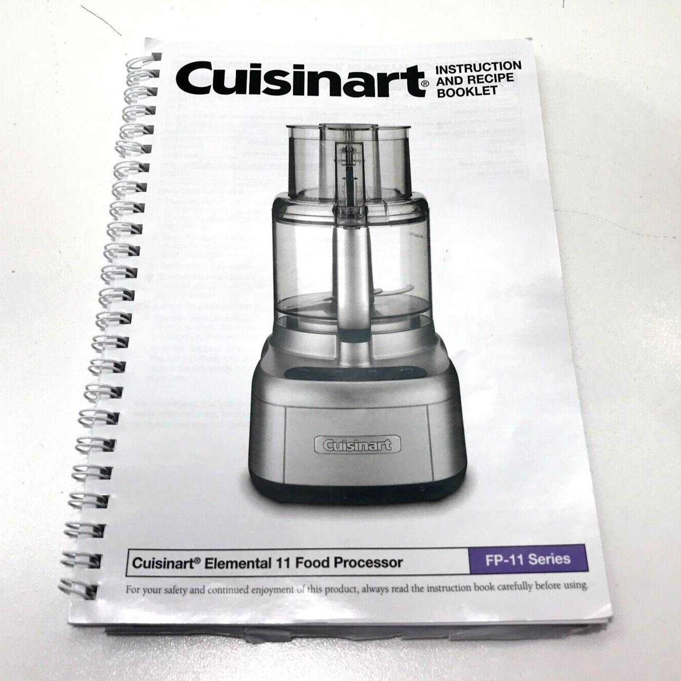 Cuisinart FP-11 USER INSTRUCTION MANUAL RECIPE BOOK Genuine OEM English Spanish