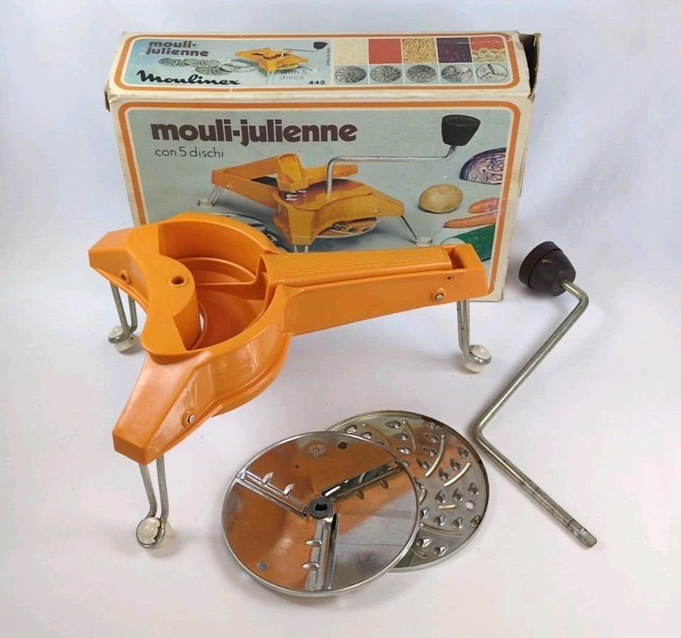 Vintage 1970s Moulinex Mouli Julienne #445 Rotary Food Processor – INCOMPLETE