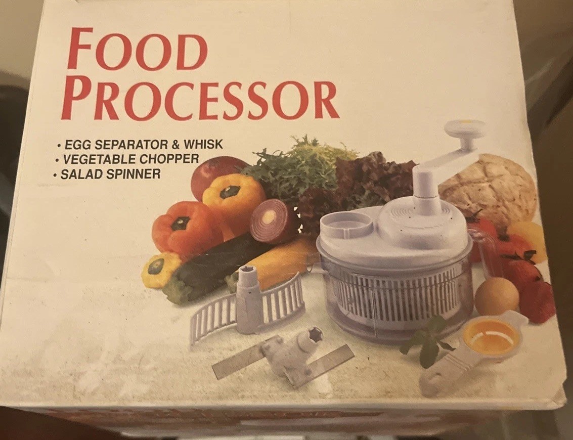 PrepMaster 11-Piece Manual Food Processor Vegetable Chopper Spinner Salad Spin