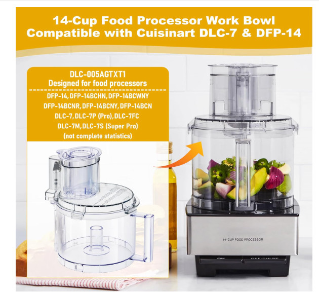 DLC-005AGTXT1 Food Processor Work Bowl for Cuisinart DFP-14 Models
