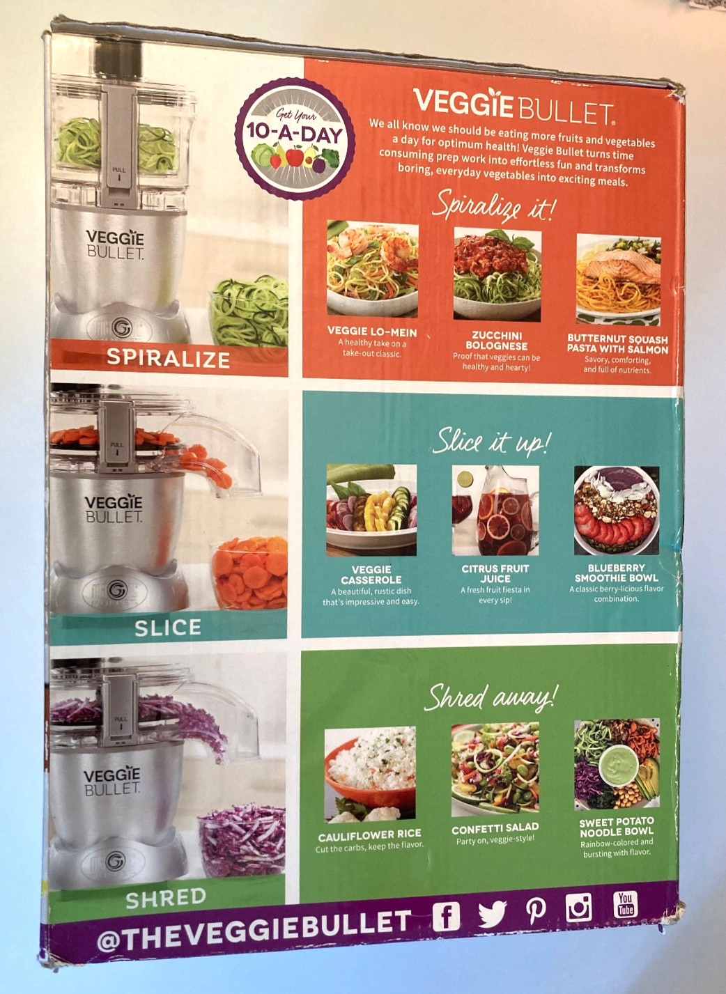 New NutriBullet Veggie Bullet 3 in 1 Food Processor– Spiralize Shred Slice