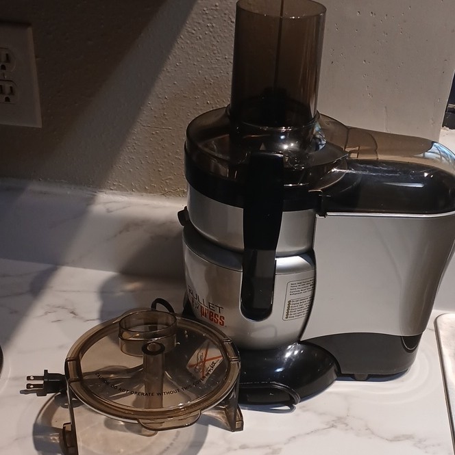 Bullet Express Food Processor Silver/Black w Bowl Lid Pusher Slicing Disc