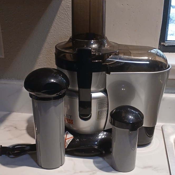 Bullet Express Food Processor Silver/Black w Bowl Lid Pusher Slicing Disc