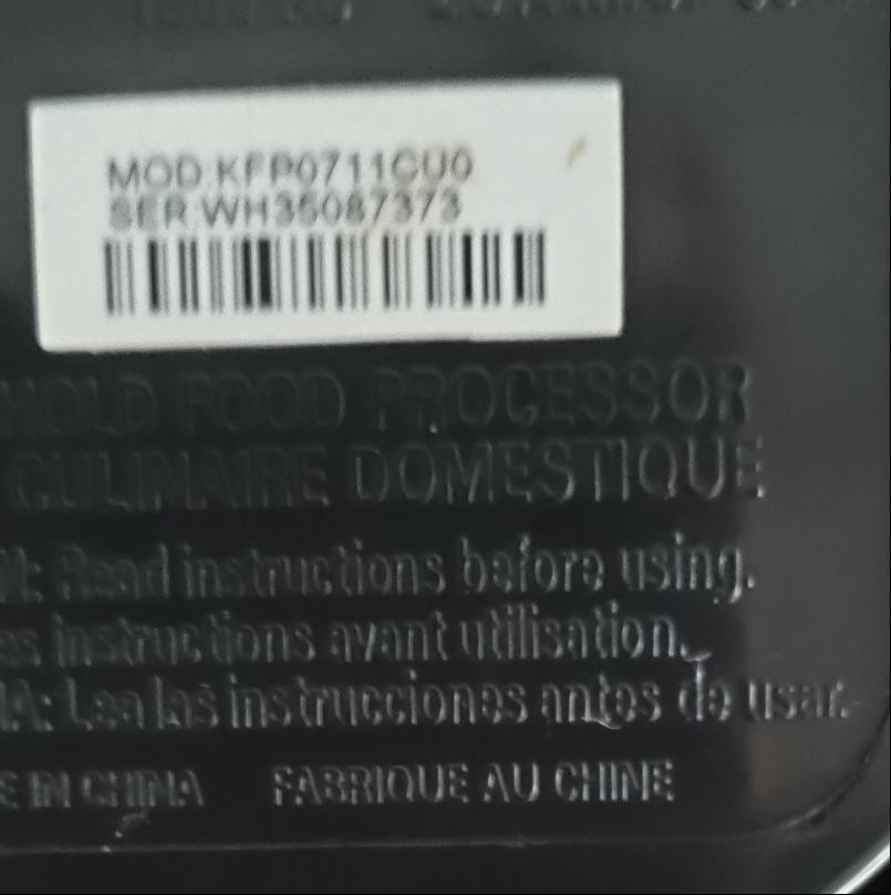 Kitchenaid Food Processor KFP0711CU0 Replacement Part Silver Base Unit Motor