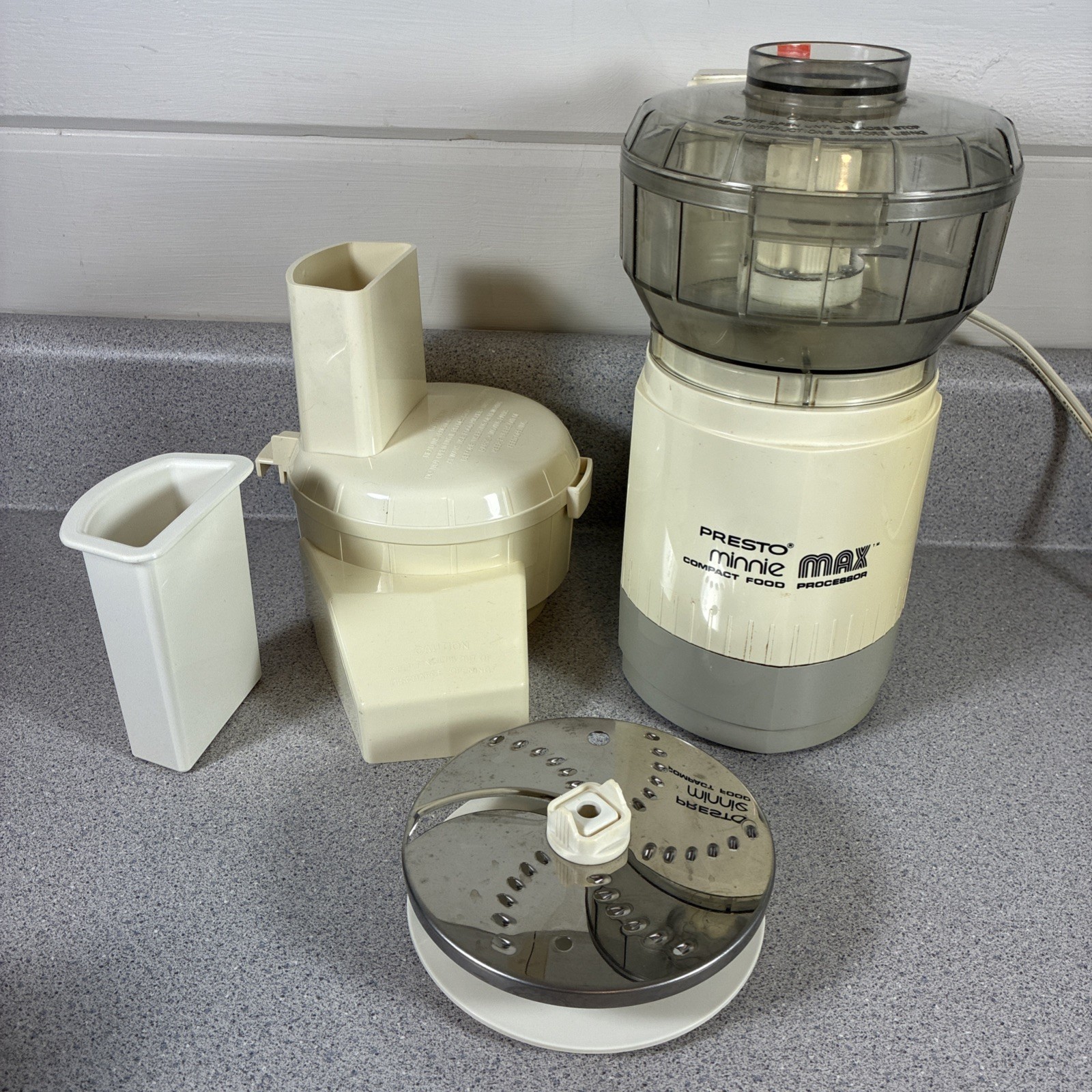 Presto Minnie Max Compact Food Processor Lot Set 0290002 Pulse Counter Top Vtg