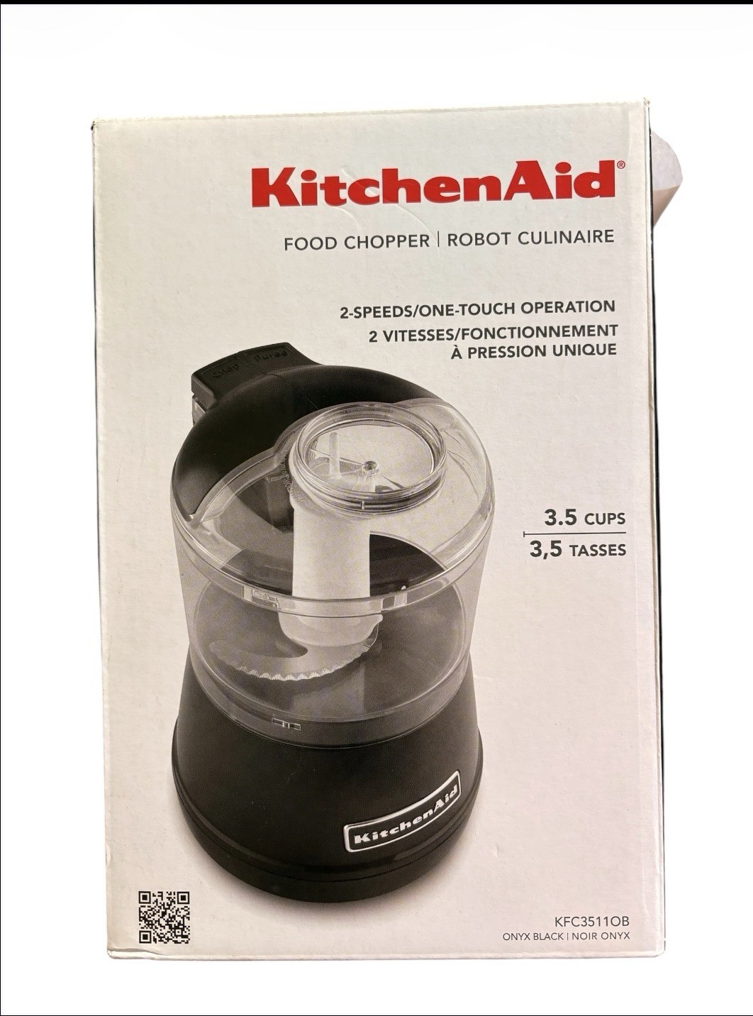 KitchenAid KFC3511OB 3.5 Cup Food Chopper Onyx Black Open Box