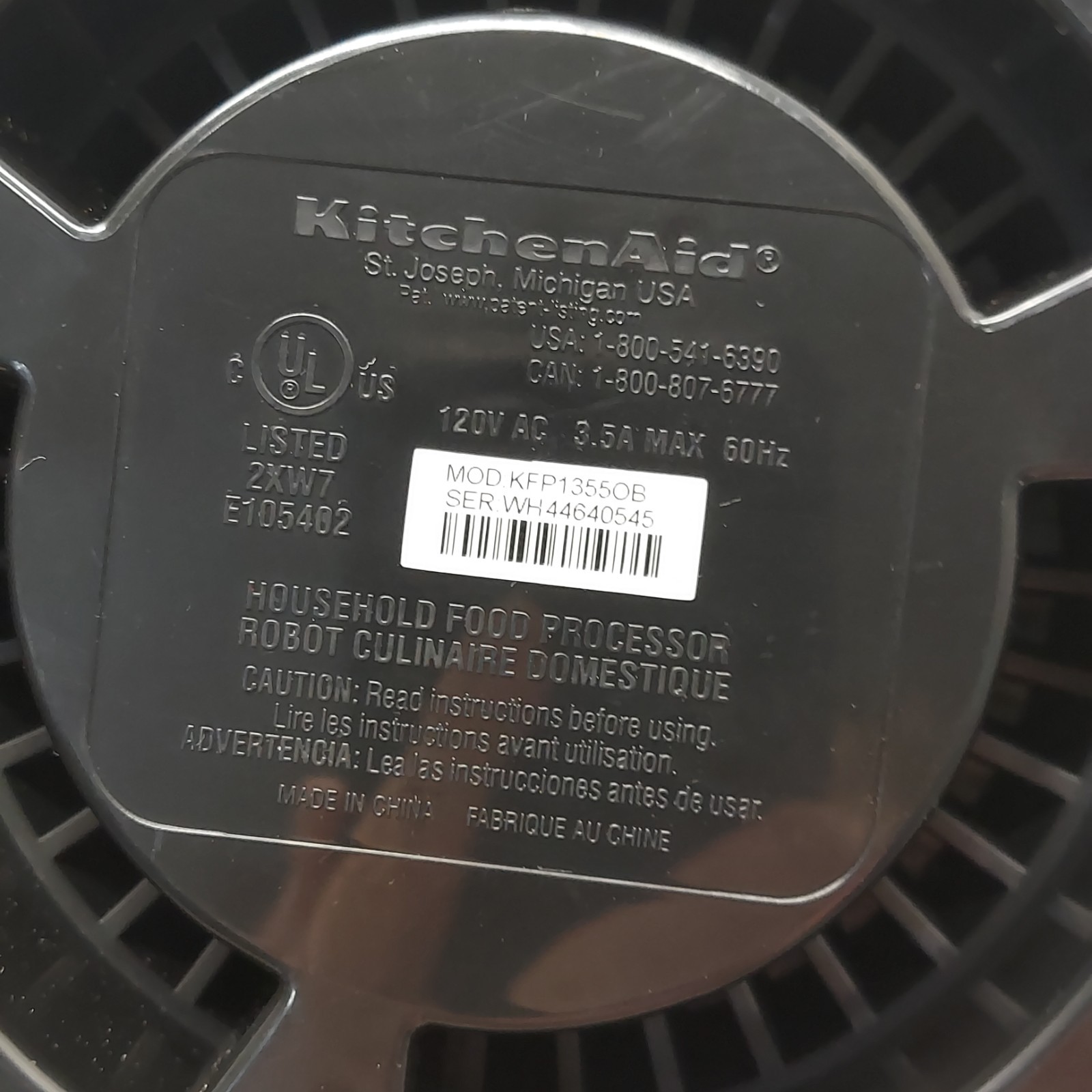 KitchenAid 13 cup Food Processor Replacement Parts KFP1355OB BASE ONLY