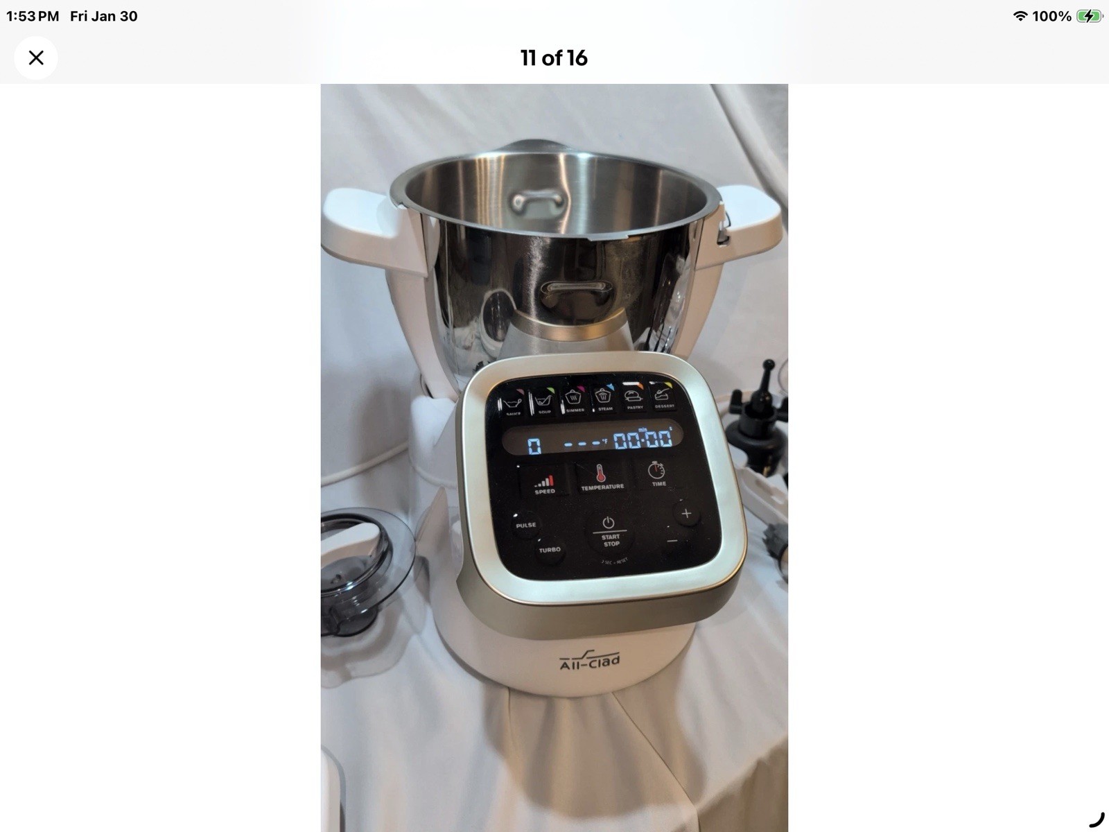 All-Clad Prep&Cook Cooking Food Processor HP5031 White With Steamer Basket Blade