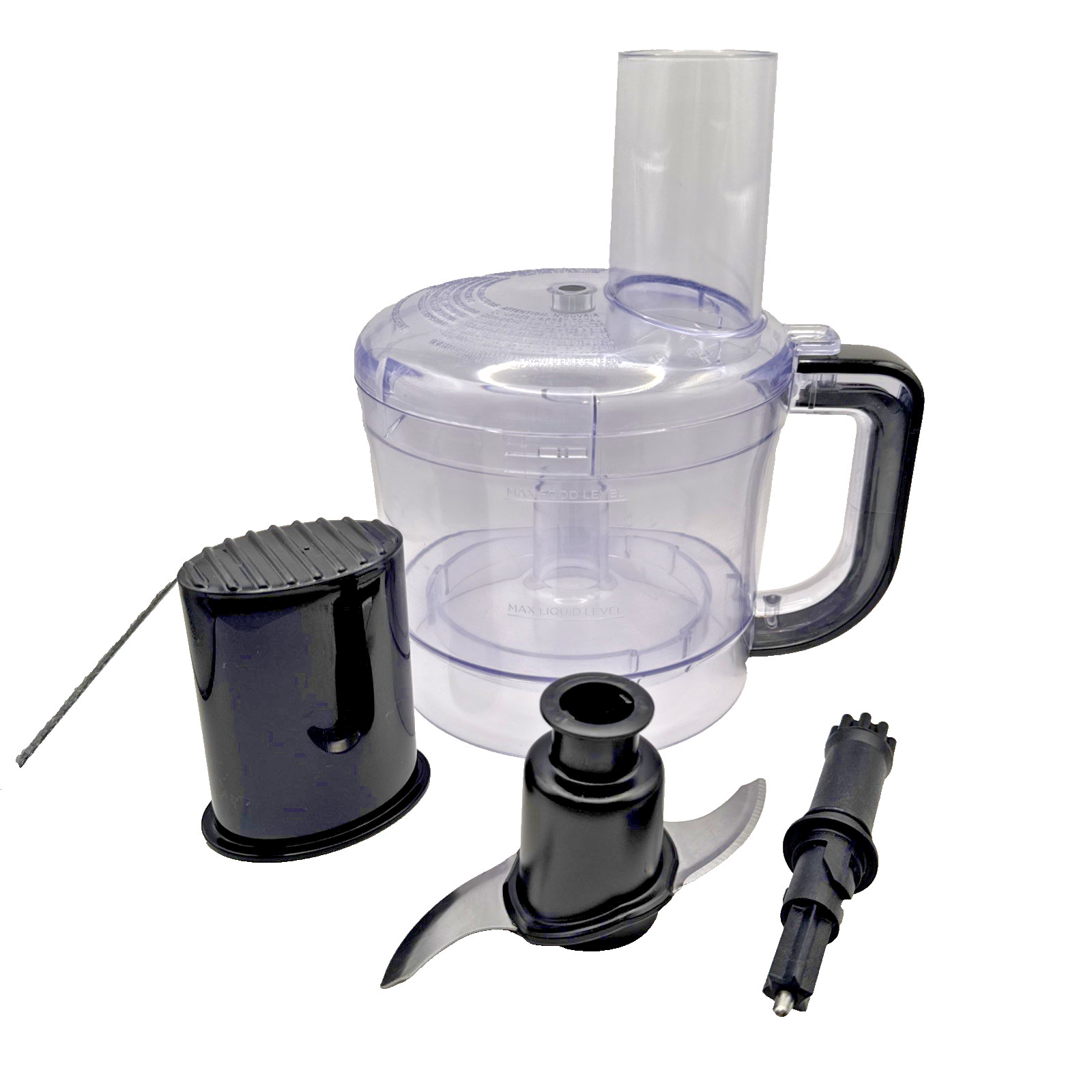 Black & Decker 8 Cup Food Processor Work Bowl, Stem, Lid, Chute Pusher & S Blade