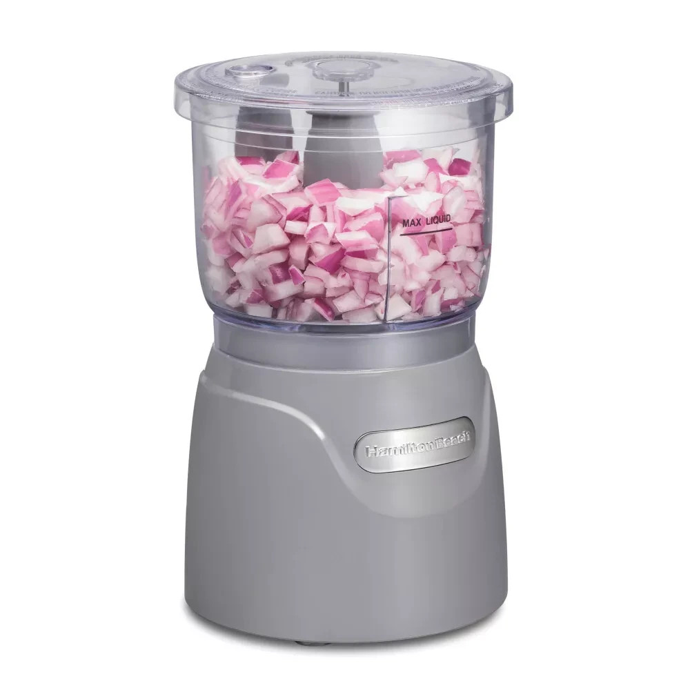 Hamilton Beach 3-Cup Stack & Press Food Chopper – Gray – 72740: Compact Vegetabl