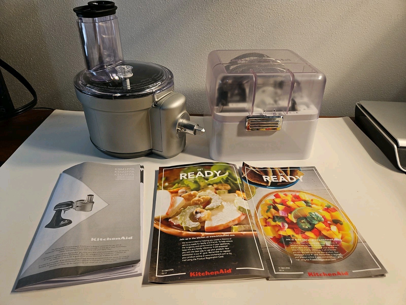 KitchenAid Stand Mixer Food Processor KSM2FPA Attachment Complete Set Excellent