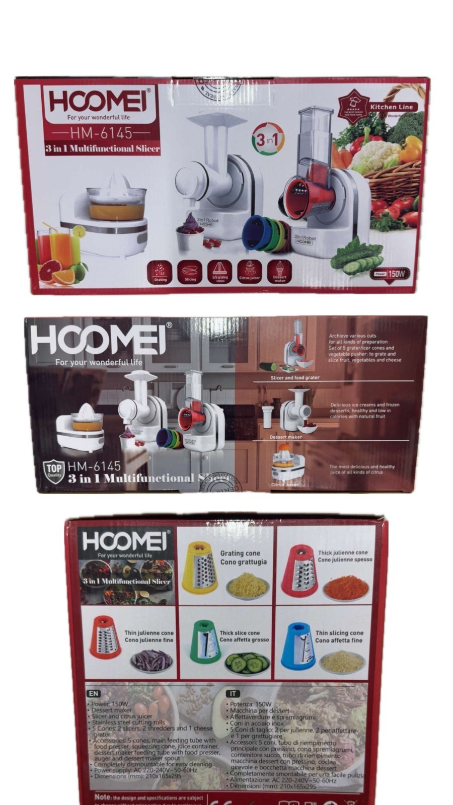 Robot Kitchen 3 in 1 Juicer Ice Cream Maker Chopped Slicing
