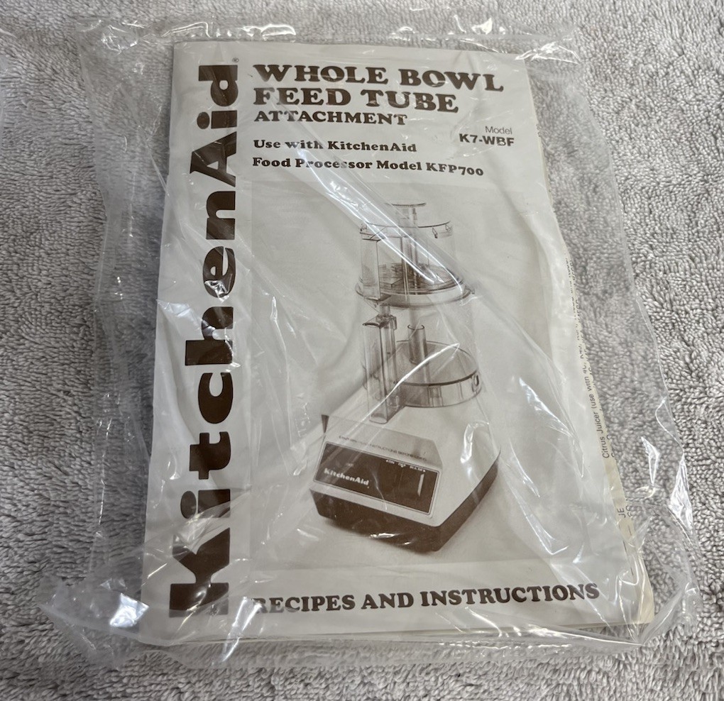 Vintage KitchenAid FOOD Processor Whole Bowl Feed Tube Acc K7-WBF KFP700 HOBART