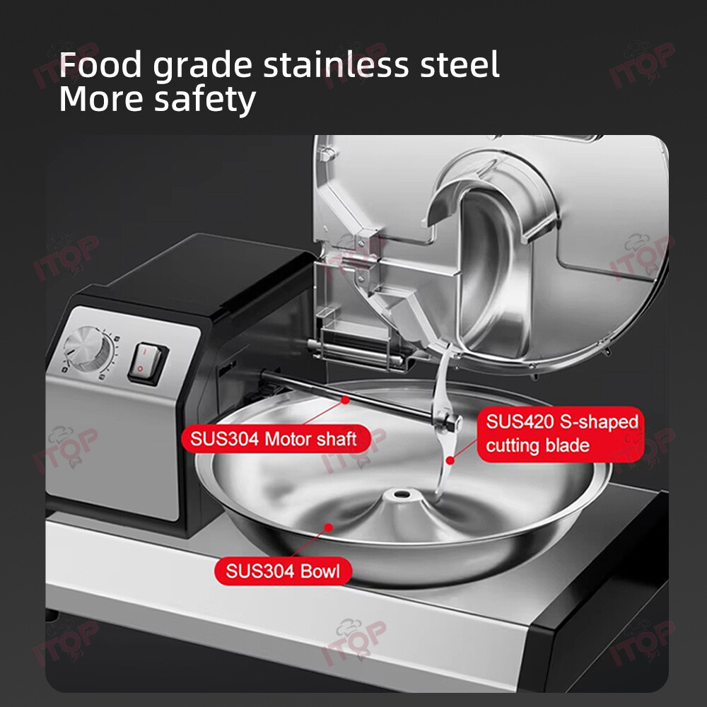 Automatic 5.5L Meat Vegetable Prep Food Processor Meat Cutter Chopper with Timer