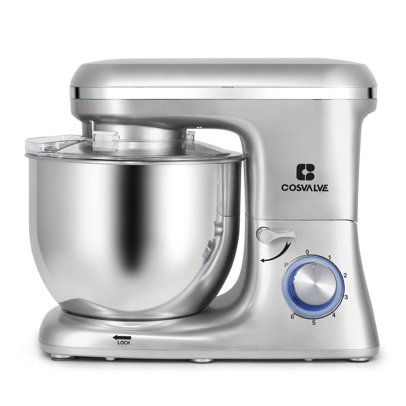 1400W food processor 7L stainless steel bowl Silver