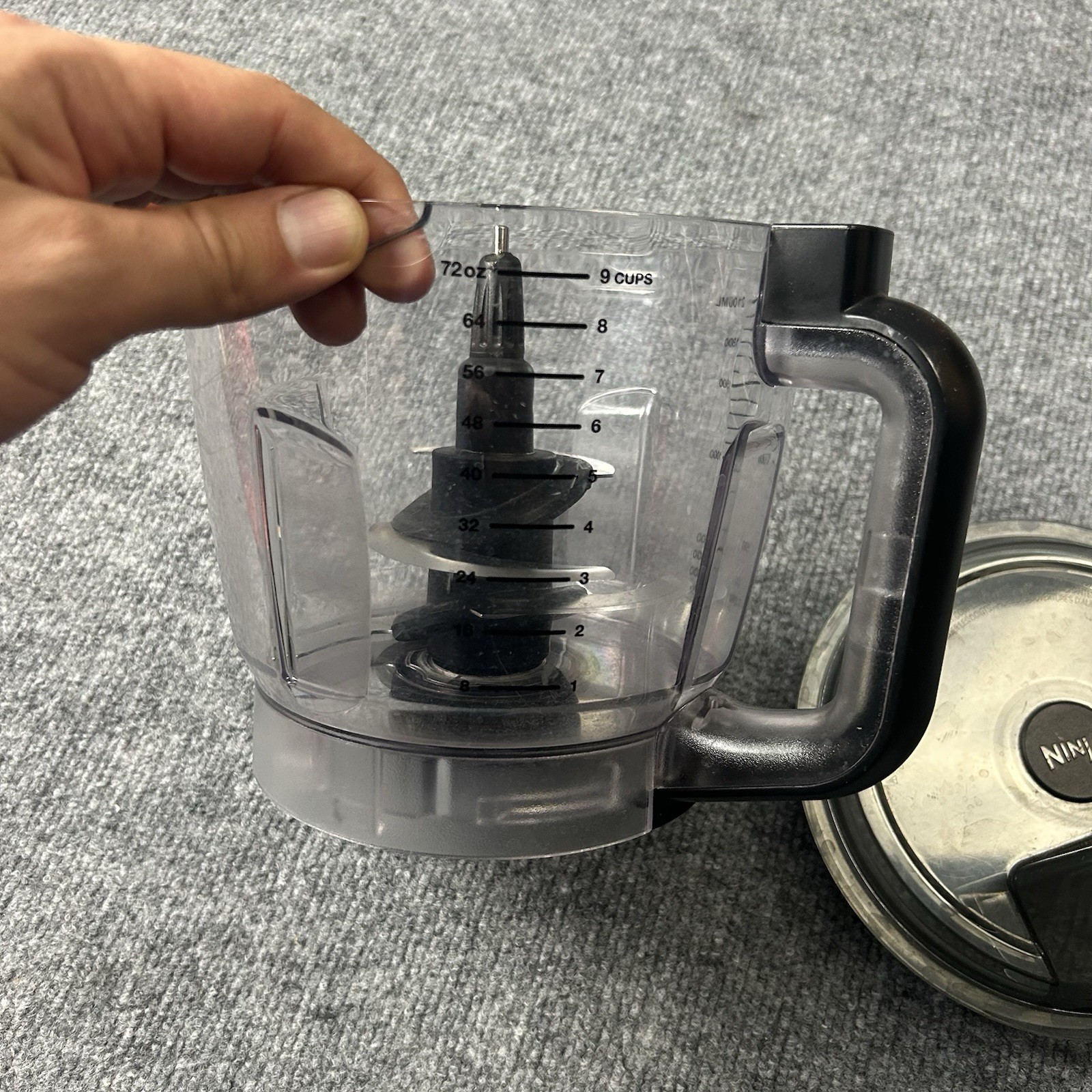 Ninja 9-Cup Food Processor Pitcher Bowl Blade BN601 OEM Replacement No Pusher
