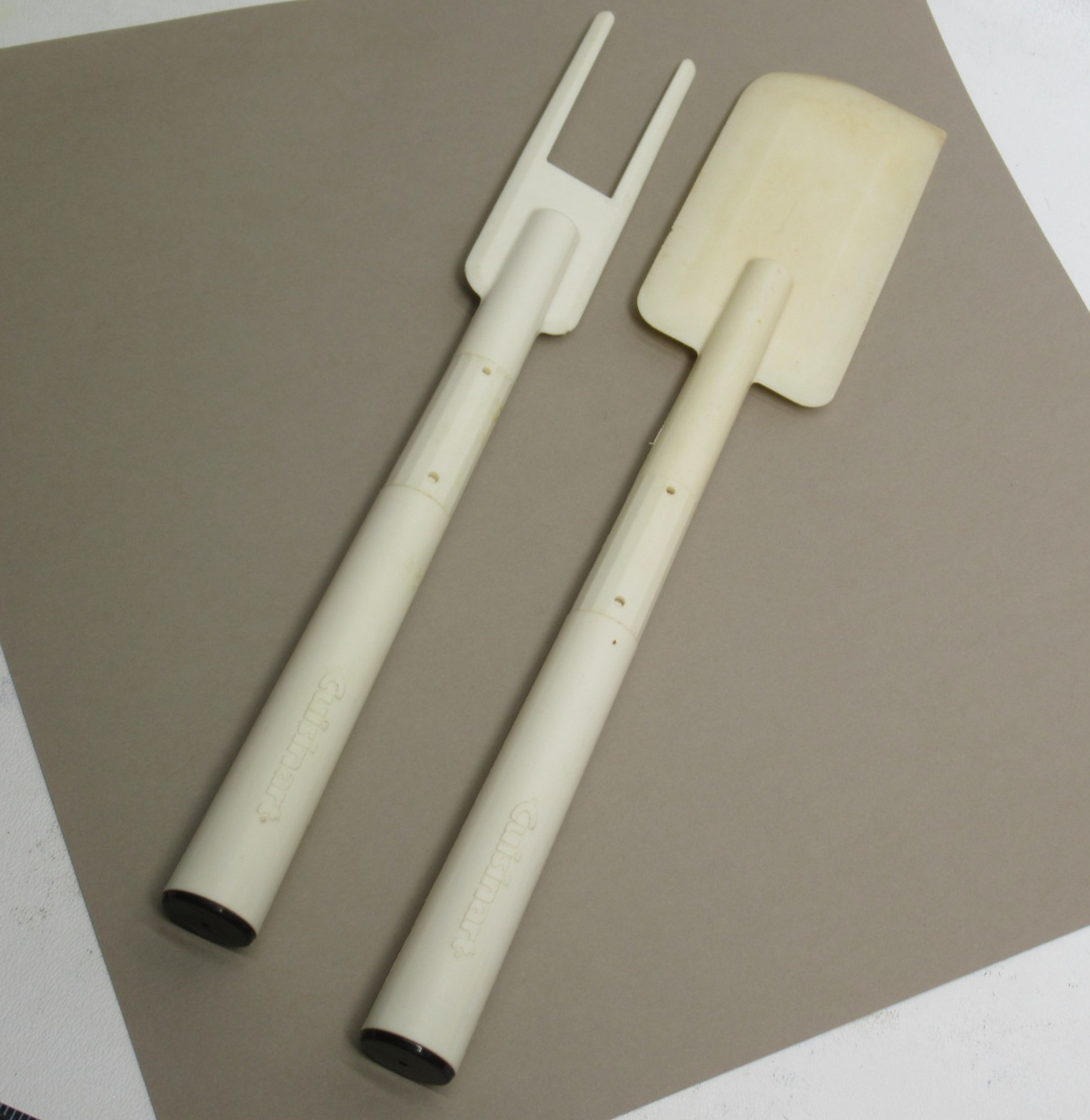 Vintage Cuisinart Spatula Fork Set for DLC-X Food Processor 2 Piece Round Handle