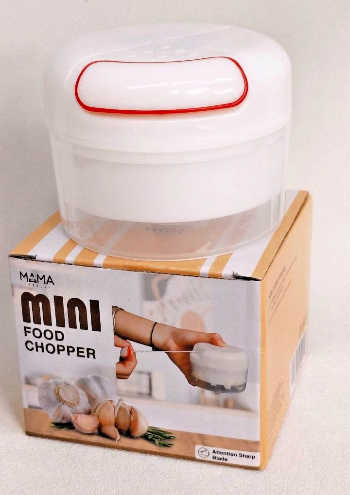 Manual Mini Food Processor – Pull Cord Chopper with 2 Blades 1 Pcs