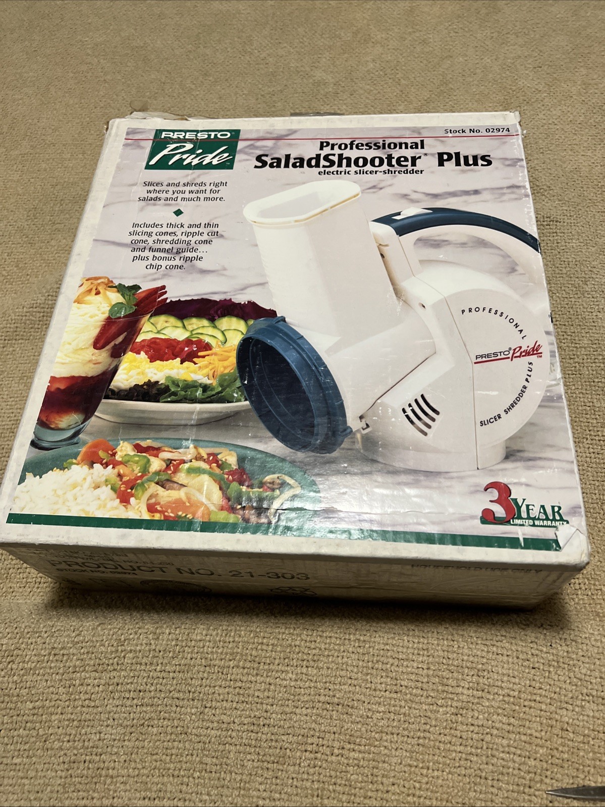 VTG Presto Professional Salad Shooter Model 02974 Electric Slicer Shredder