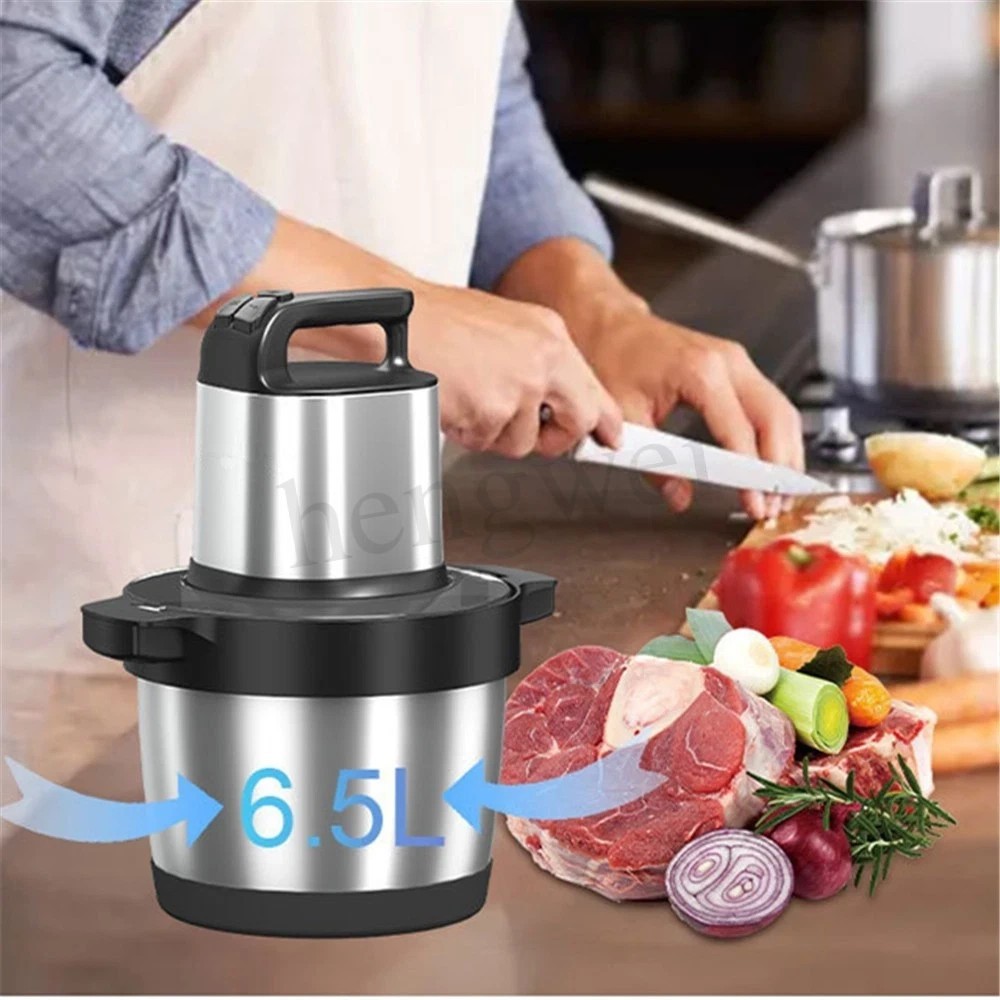 6.5L Large Electric Food Processor Meat Chopper Grinder Fruit Vegetable Blender