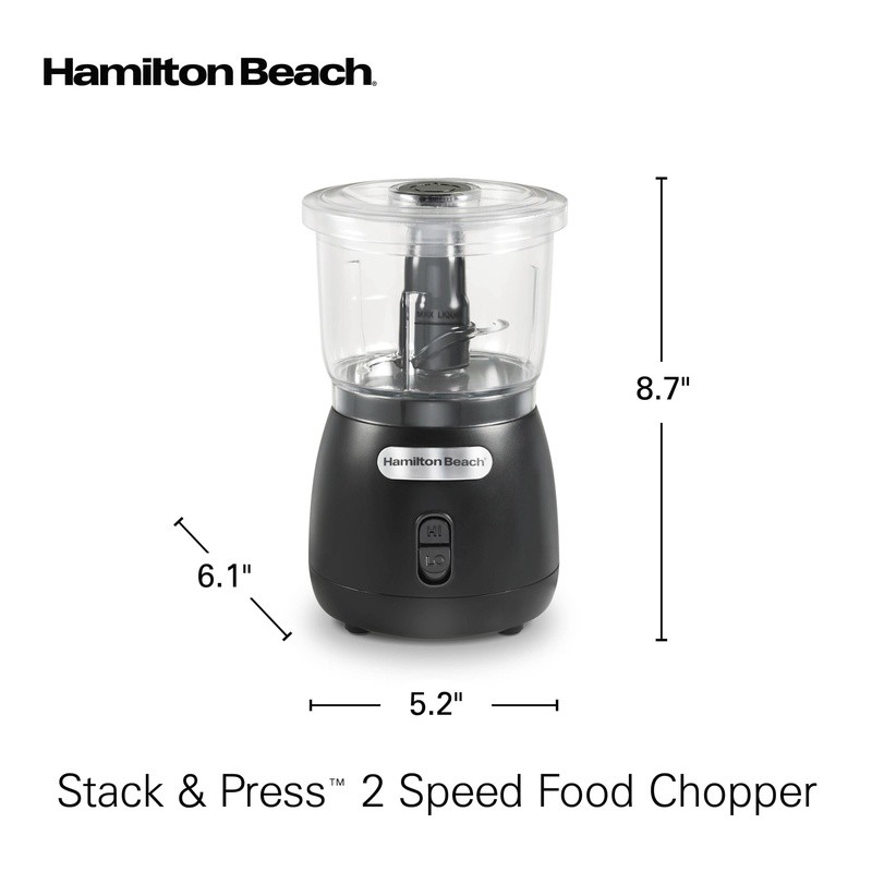 2 Speed Food Chopper Stack Press 3 Cup Processor Mincer Puree Easy Cleanup New