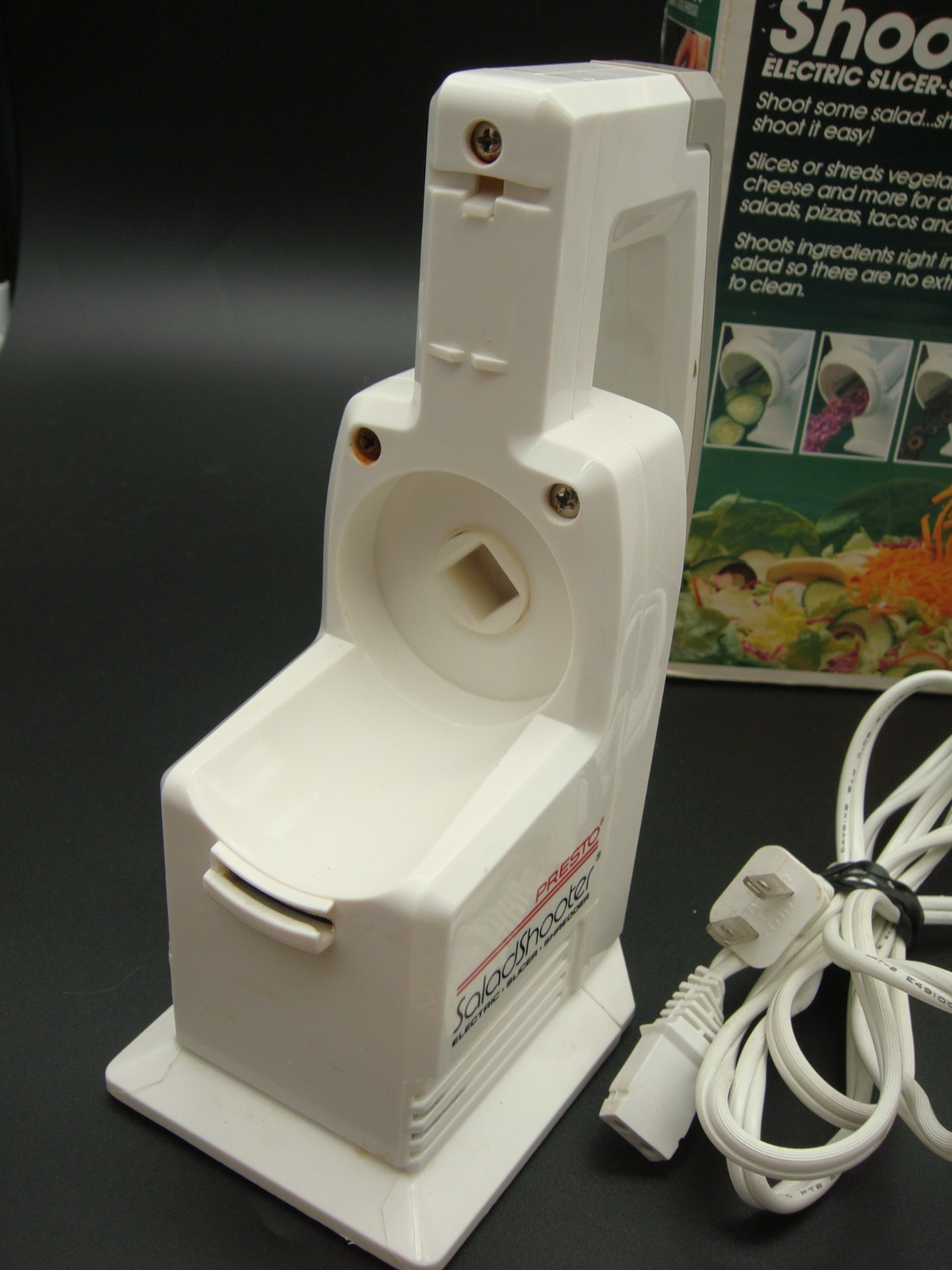 Presto Salad Shooter Electric Slicer Shredder w/ Attachments Box Manual Tested