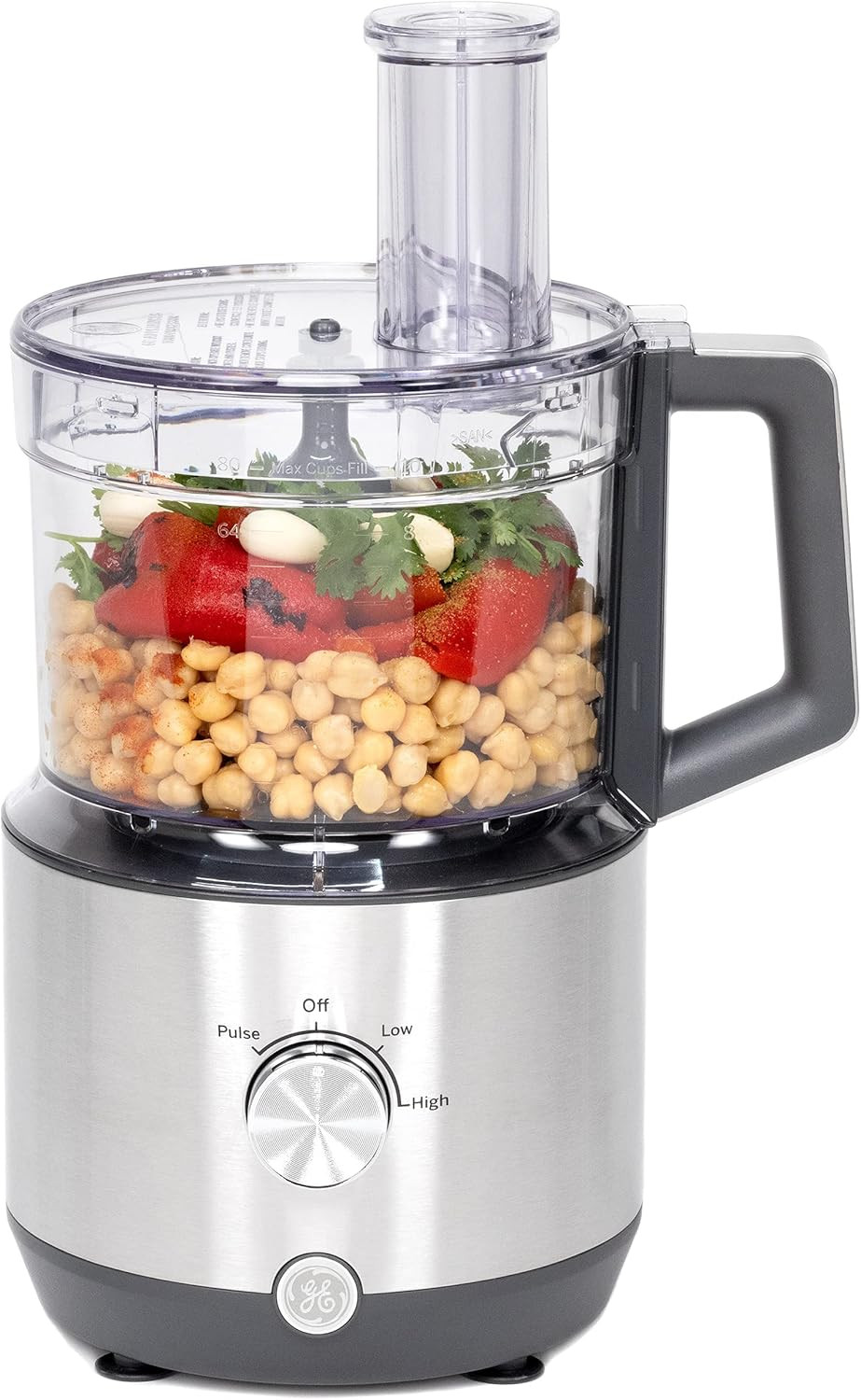 GE Food Processor, Large 12-Cup Vegetable Chopper for Shredding, Mincing, Dicing