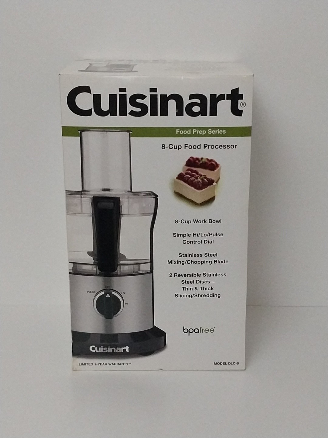 Cuisinart (DLC-6) 8-Cup Food Processor Stainless Steel Slice Shred Mix Chop