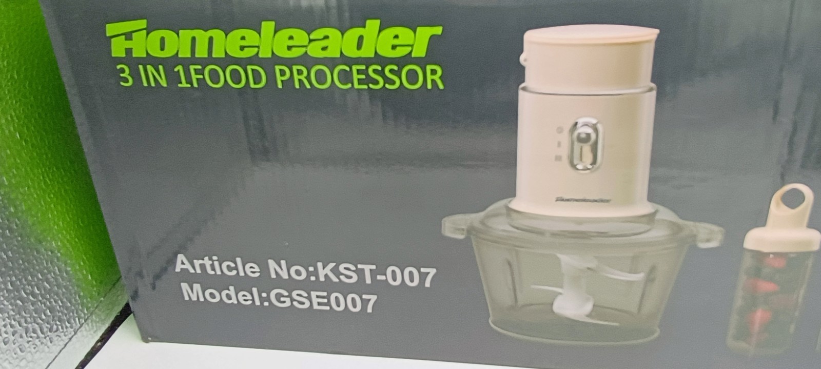 Homeleader 3 in 1 Food Processor Blender Steel Blades Open Box NEW