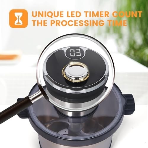 16-Cup Electric Food Processor – 850W, LED Timer, 3-Tiered Blade for Chopping, M