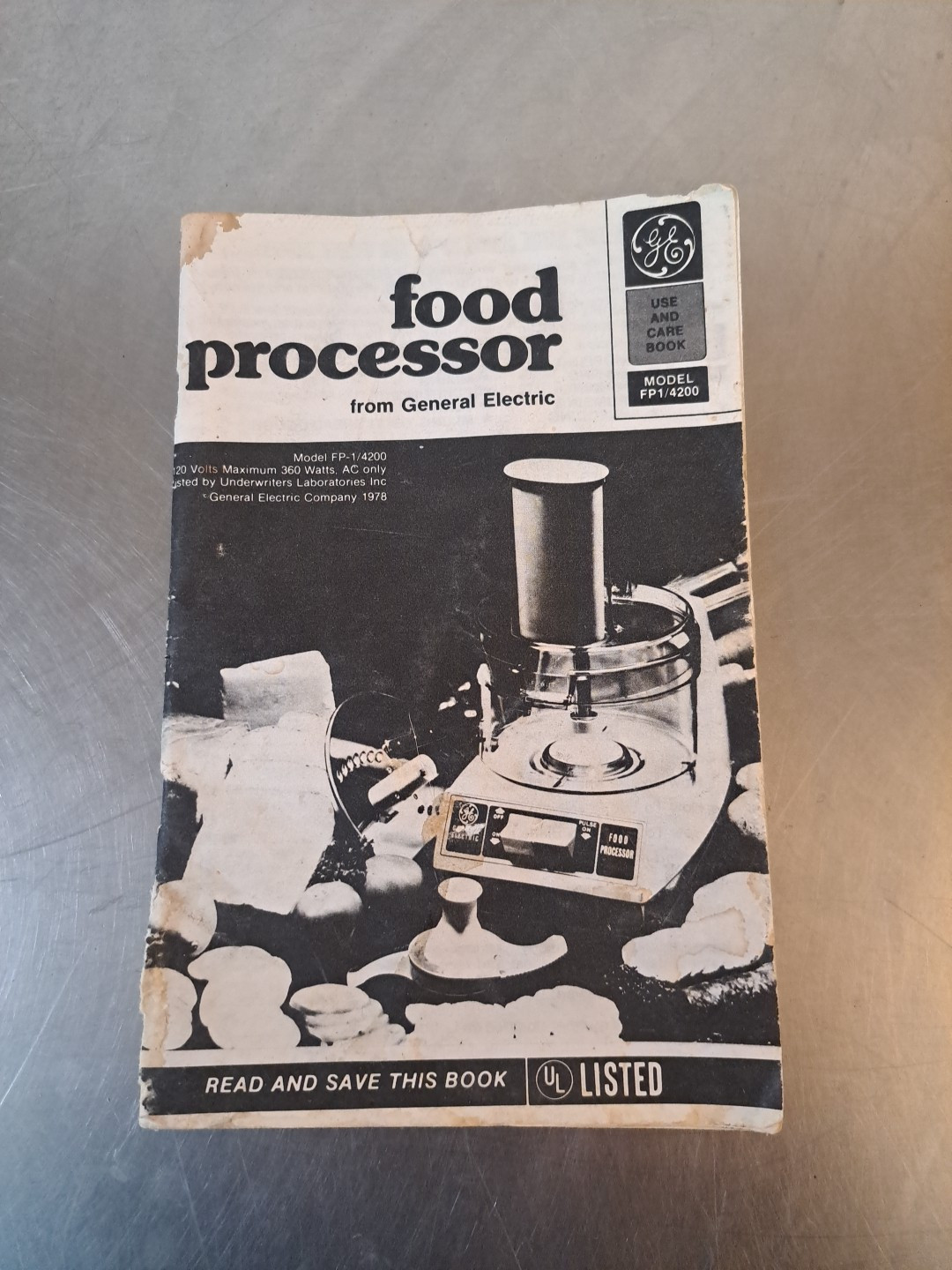 Vintage GE General Electric Food Processor Model FP1 4200 User Manual Recipes