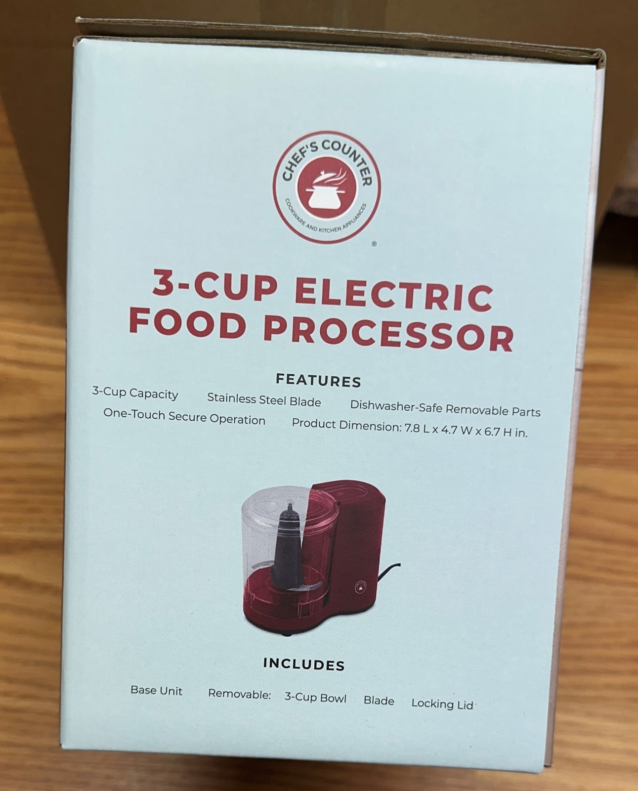 CHEF’S COUNTER 3 Cup Electric Food Processor BRAND NEW Stainless Steel Blade
