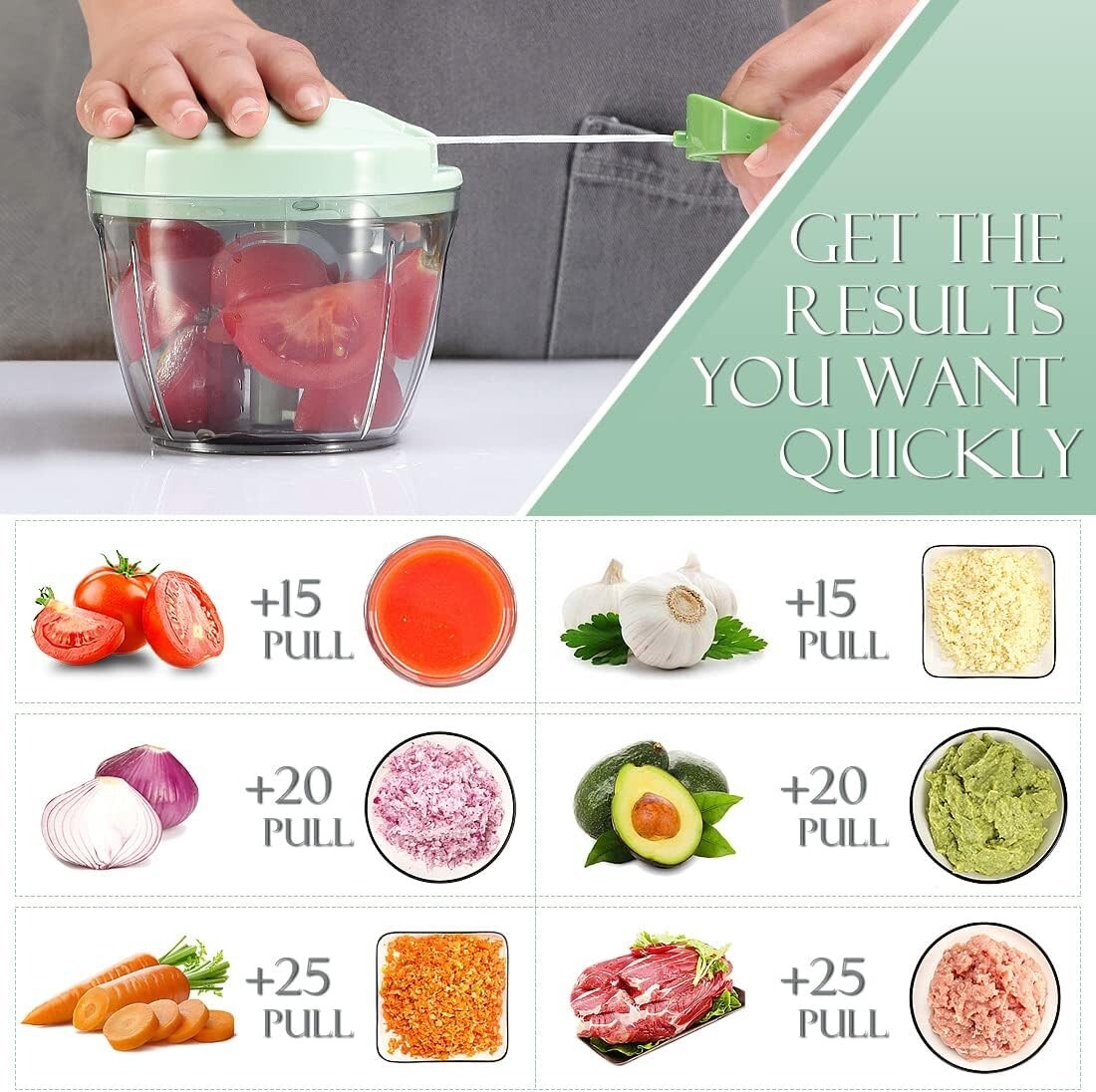 Effortless 650ml Vegetable Chopper & Garlic Mincer – Perfect for any Kitchen