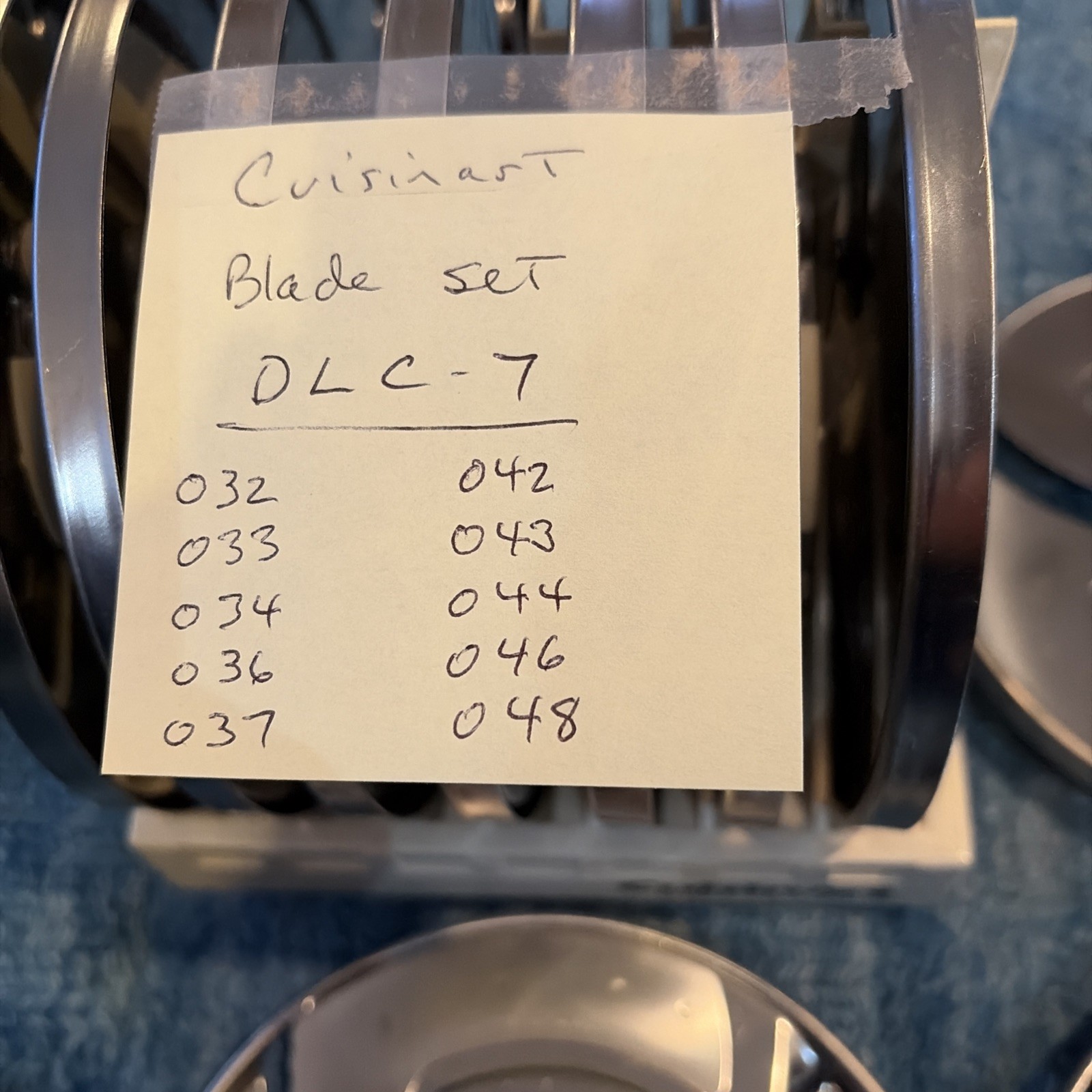 Cuisinart DLC-7 Food Processor Disc Blades (Set Of 10)Holder Made in Japan