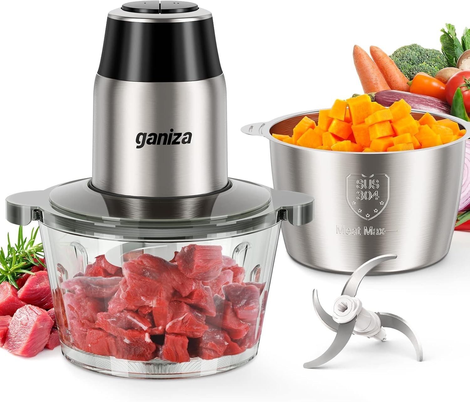 Versatile Kitchen Helper: 450W Electric Chopper & Grinder with Safety Features