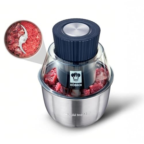 Electric Food Processor & Meat Grinder – 1.9 Qt Food Chopper with 1.9qt-blue