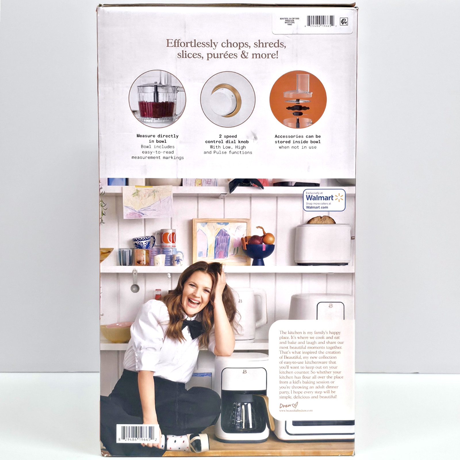 Beautiful 10-Cup Food Processor with Accessories – White Icing by Drew Barrymore