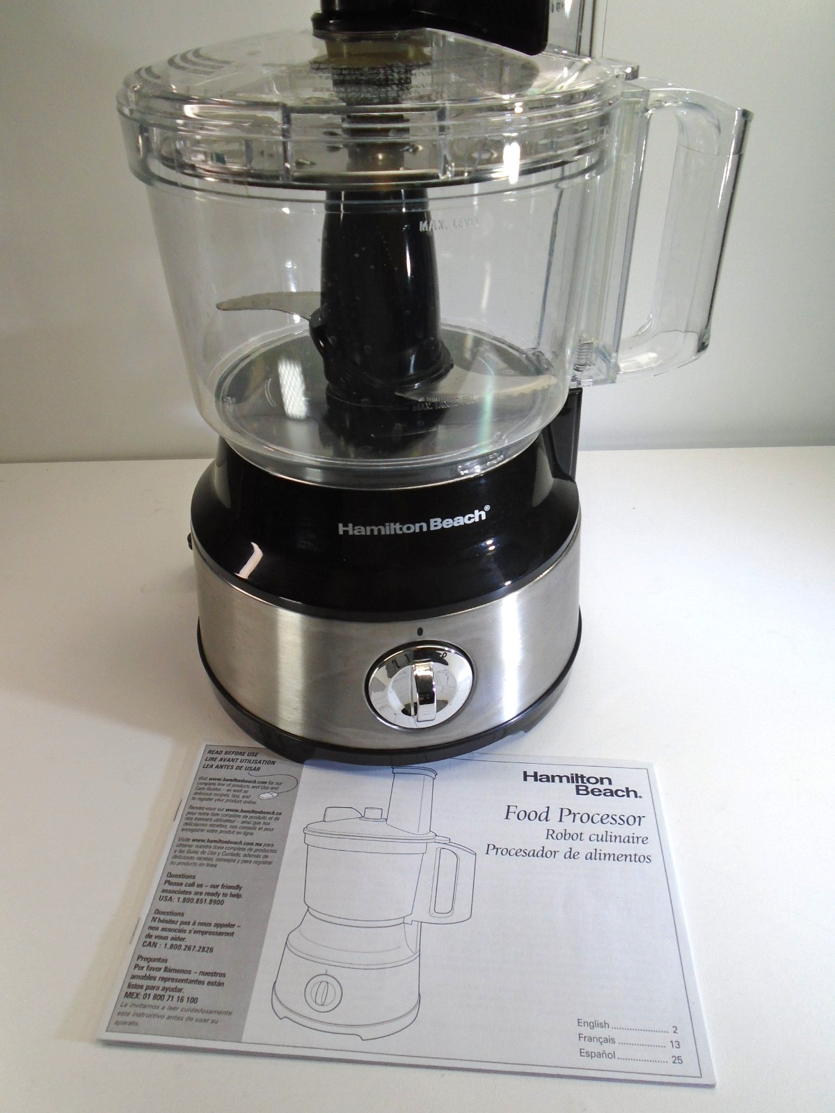 Hamilton Beach 10-Cup Food Processor 70730 w/ Bowl Scraper Black & Stainless