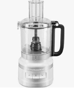 KitchenAid KFP0920QWH 9 Cup Food Processor w/ 3 disks, 2 blades & spatula, White