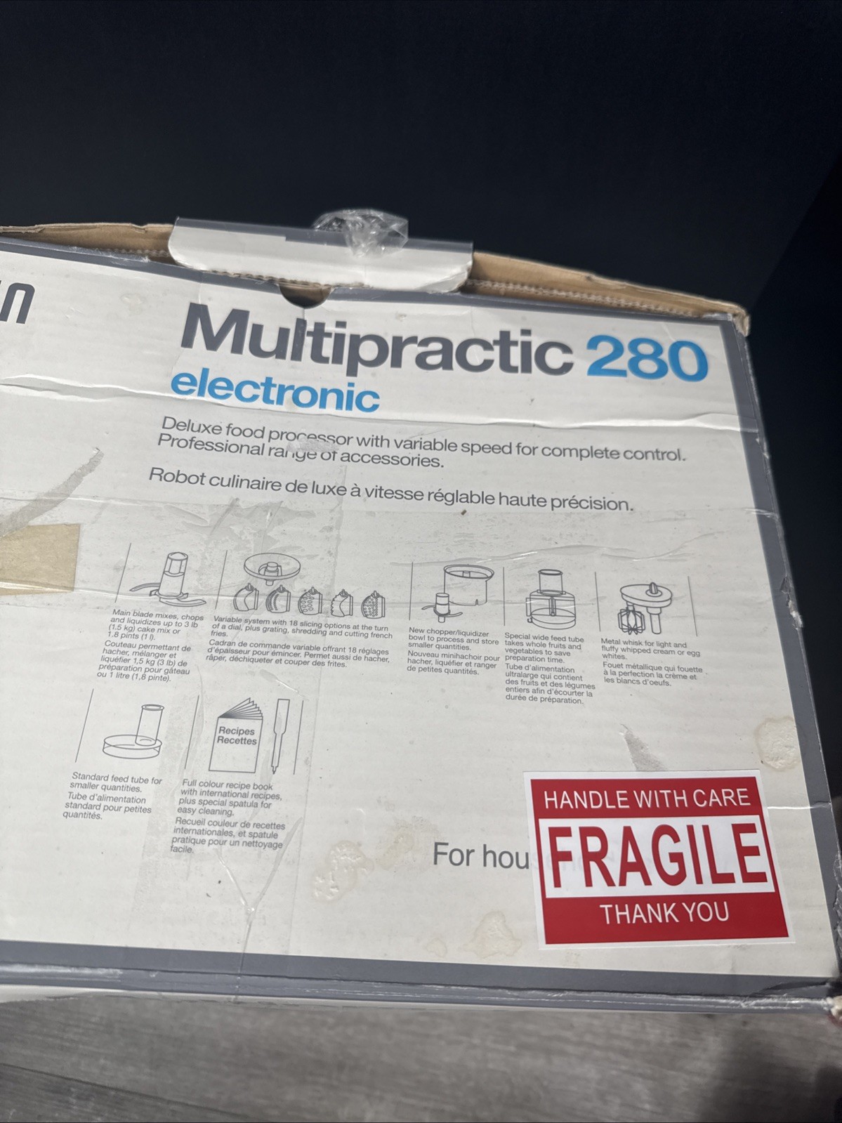 Braun Multipractic Food Processor Type 4262 Germany w/Accessories And Box Tested