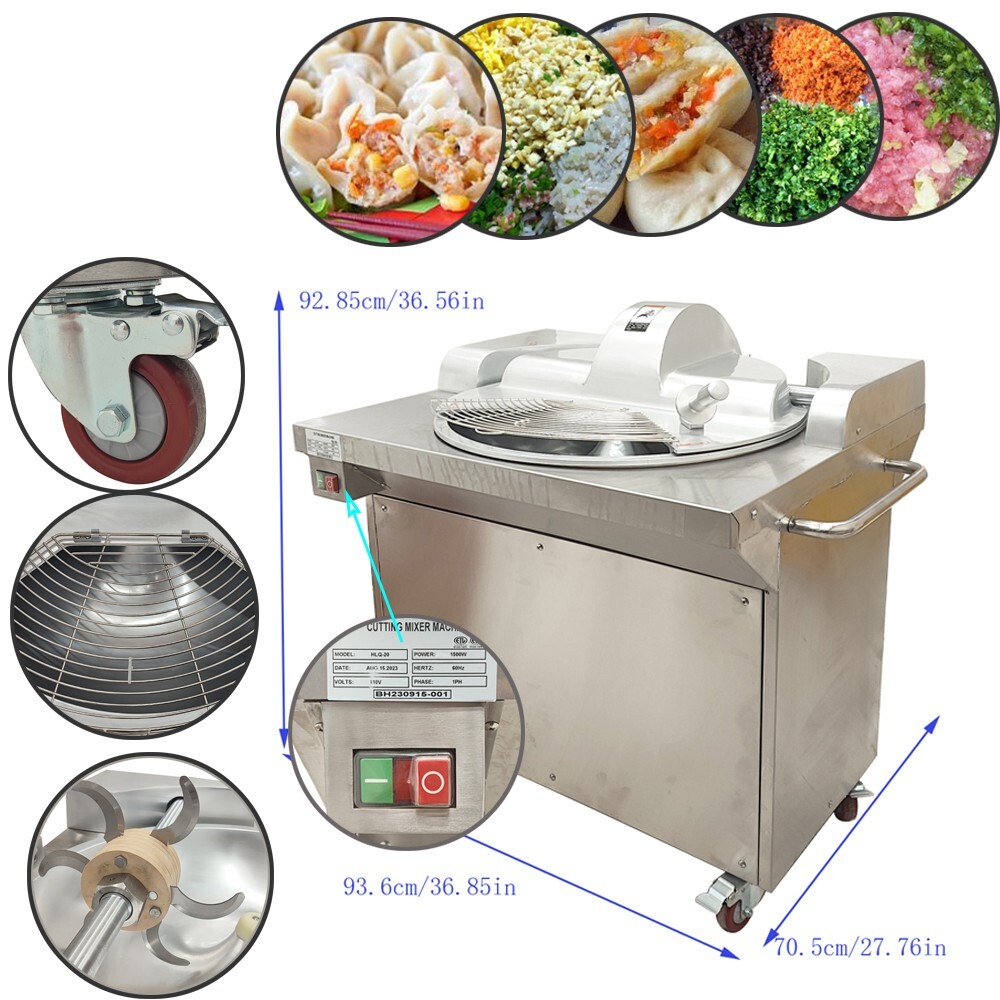 110V 24L Meat Vegetable Prep Food Processor Fully Automatic High-speed Chopping