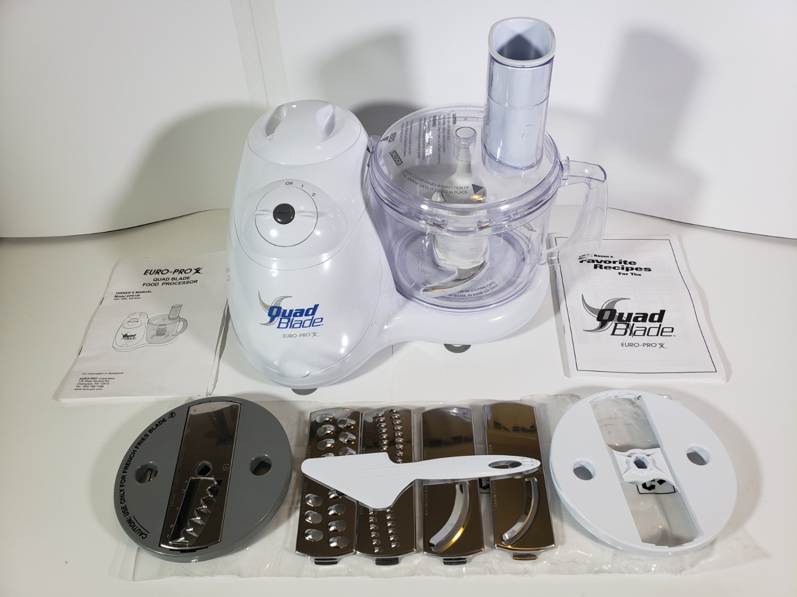 Food Processor Euro-Pro X Quad Blade EP91 800watts, Like Cuisinart KitchenAid