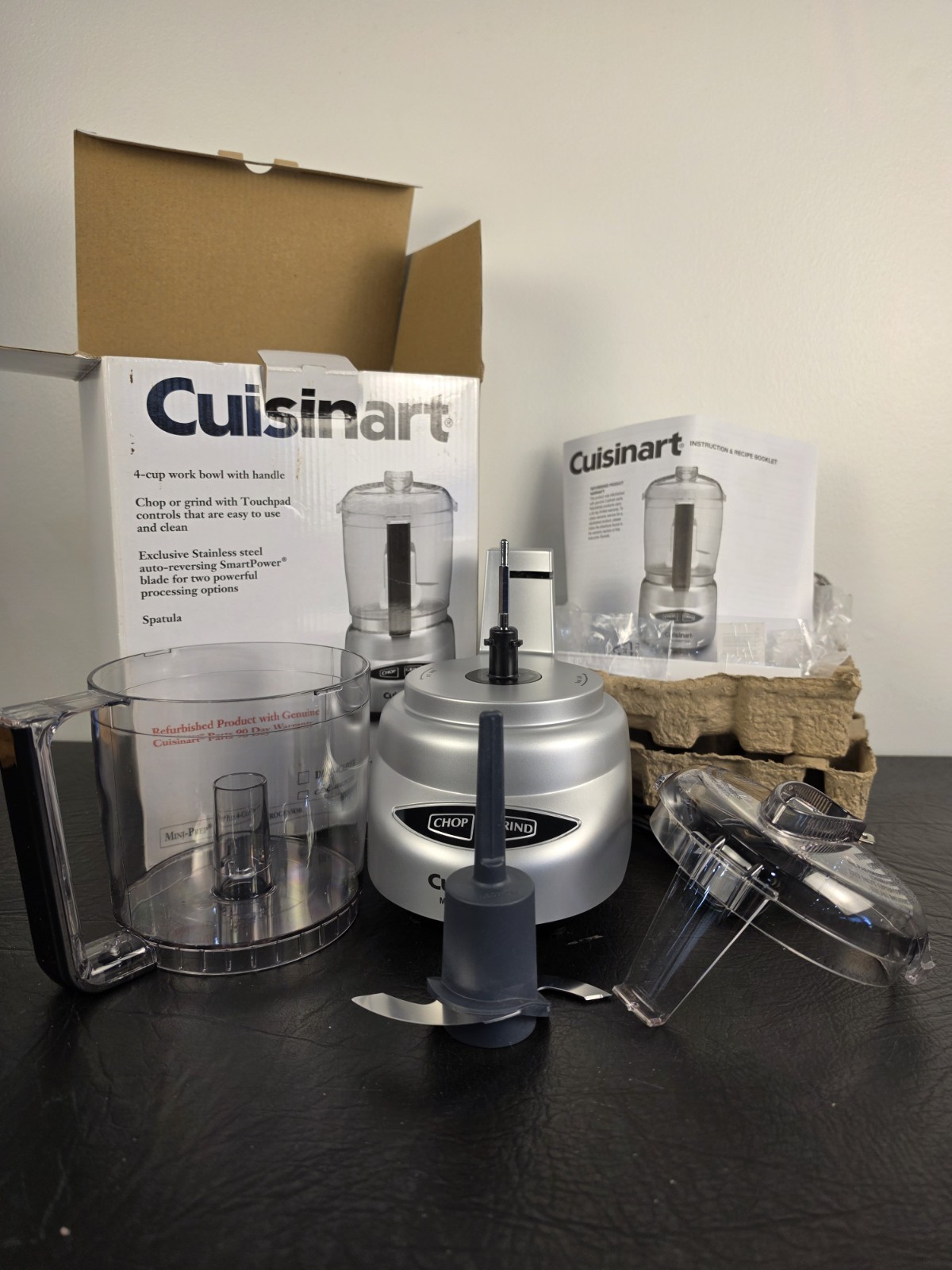 Cuisinart Mini-Prep Plus 4-Cup Food Processor Chrome Refurbished DLC-4CHBFR