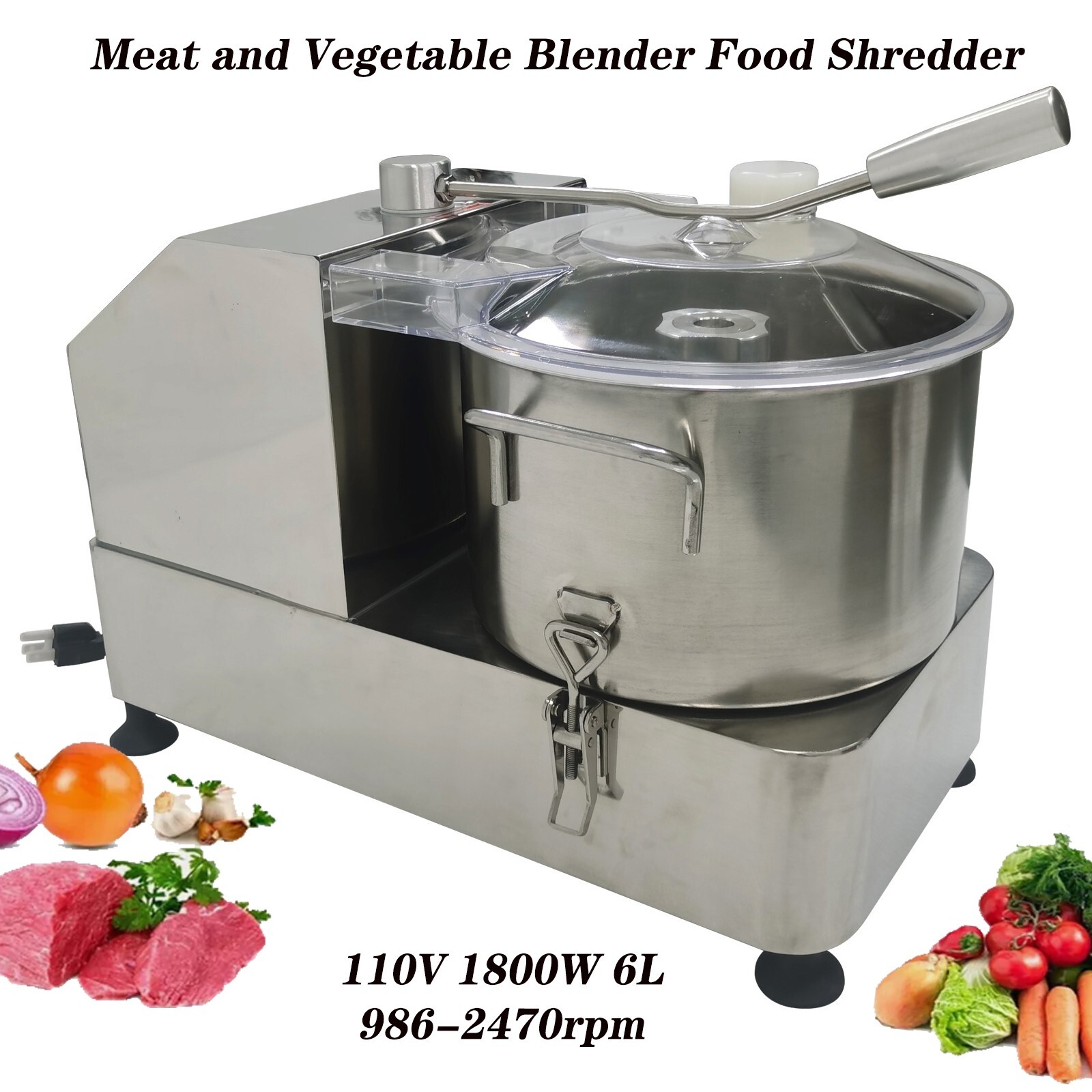 Electric Meat Grinder Vegetable Shredder Stuffing Mixer Food Processor 6L-USED