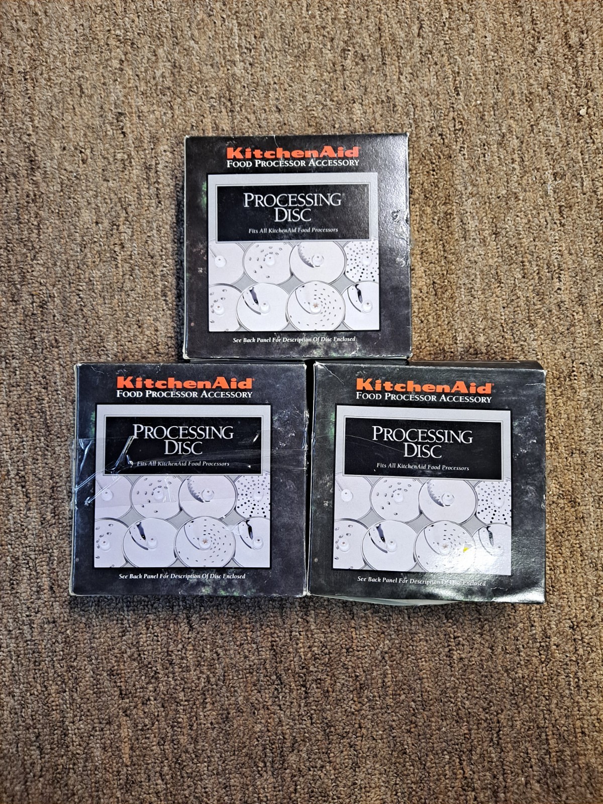 NOS Vintage KitchenAid Food Processor 3 Disc Lot KFP500 KFP600 Pristine