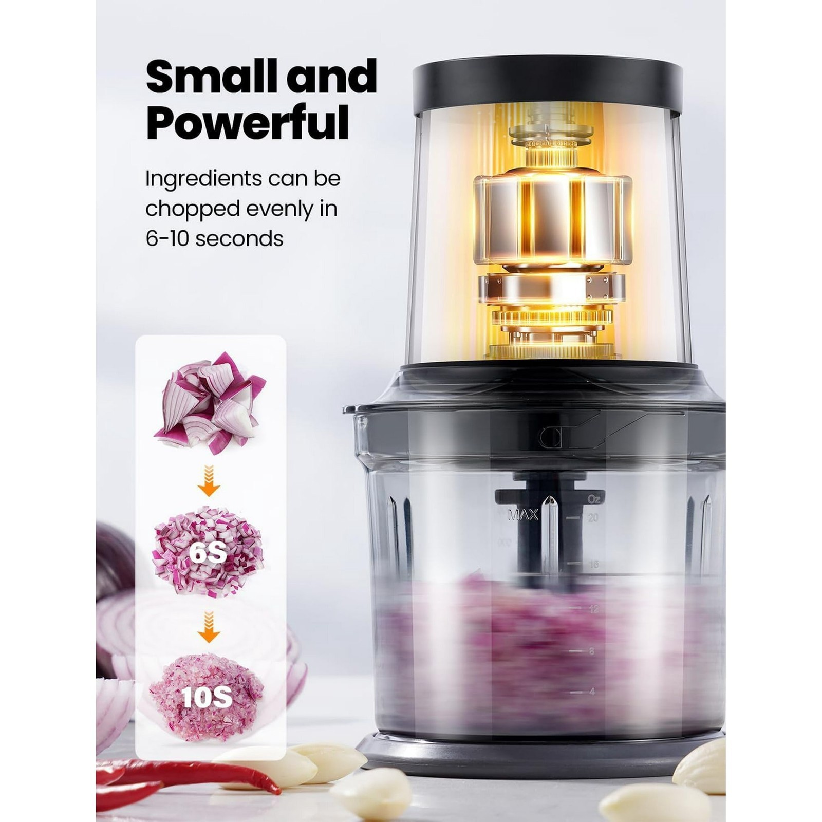 450W Electric Food Vege Chopper 2 speeds Food Processor Kitchen Meat Grinder US