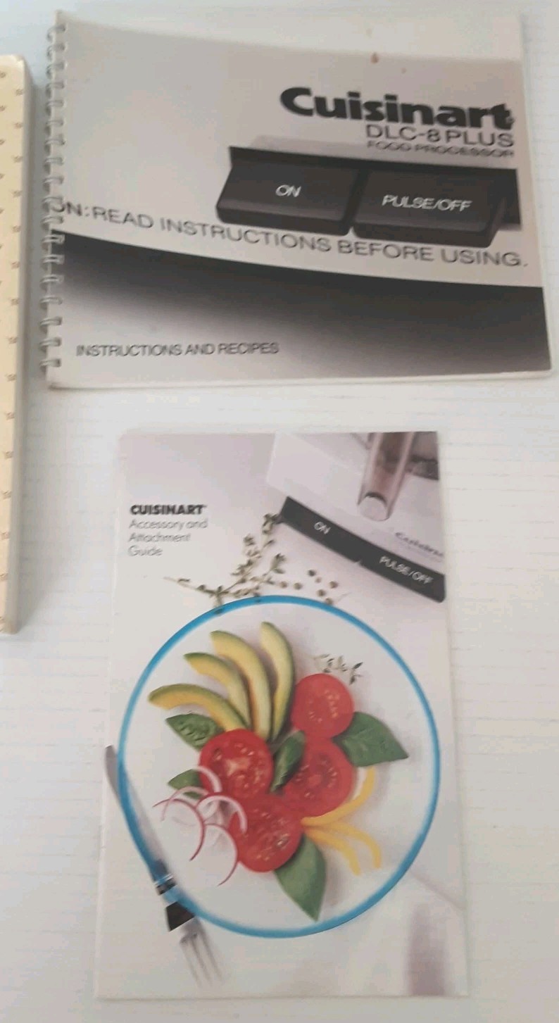 Cuisinart DLC-8 Plus Food Processor Manual Instructions Recipe Book Booklet Only